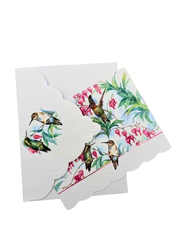 Poster Foundry Set of 3 - Hummingbird Boxed Note Cards by Carol Wilson. 10 embossed 4x5 Die-Cut Notecards and Matching Envelopes in Decorative Gift Box with Magnetic Flap. NCP2508 - color: Nature - Hummingbirds, style: 3 gift box sets / 30 cards total