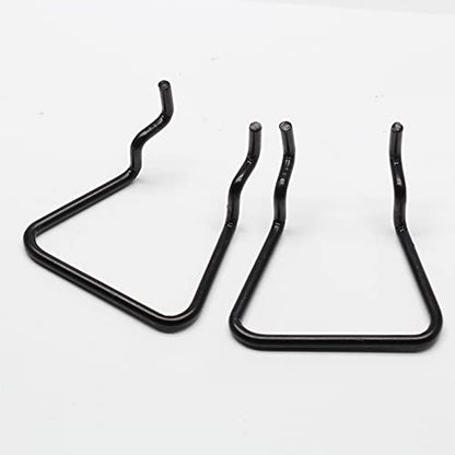 16Pcs Pegboard Plier Holders, Stainless Steel Double Loop Pegboard Hooks, Black Shelving Display Hooks for Shop Store Supermarket Hanging Tools