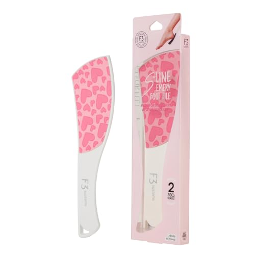 S-Line Emery Foot File(Pink Heart), Colossal Double-Sided Pedicure Tool, Effective for Cracked Heel, Ergonomic Design for Easy Grip - color: Pink Heart
