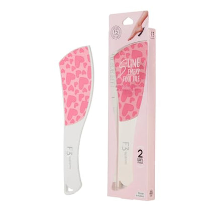S-Line Emery Foot File(Pink Heart), Colossal Double-Sided Pedicure Tool, Effective for Cracked Heel, Ergonomic Design for Easy Grip - color: Pink Heart