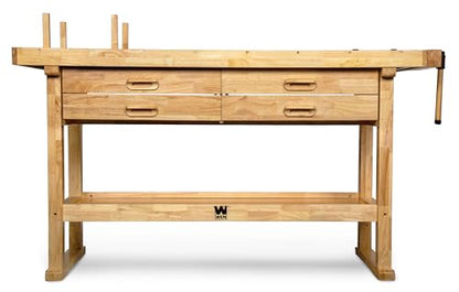 WEN 60-Inch Hardwood Workbench with Four Drawers and Onboard Vise (WB6020) - size: 60-Inch