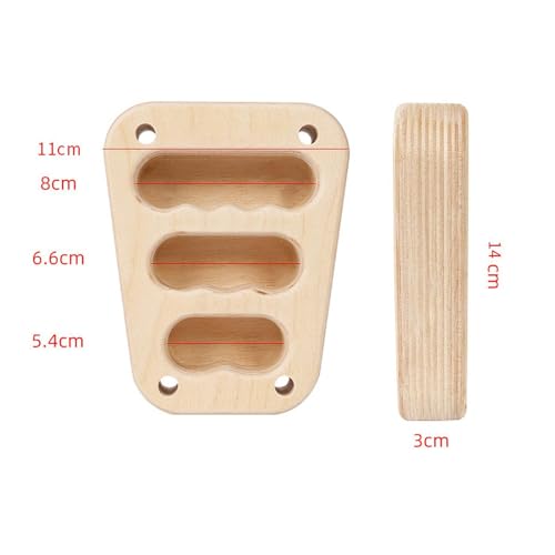 2X Wood Hangboard Rock Climbing Holds, Climbing Fingerboard for Doorway - Sturdy Core Strength Training Board for Beginners, 11x3x14cm (4.33x1.18x5.51in)