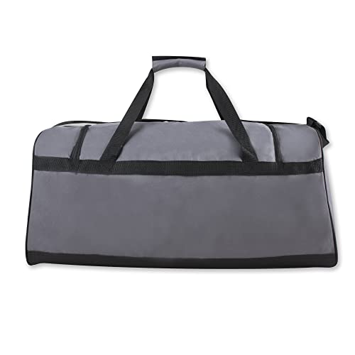 60 Liter, 26 Inch Duffle Bag – Heavy Duty Extra Large Sports Gym Equipment Travel Duffel Bag for Men and Women (Grey) - color: Grey