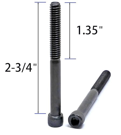 iexcell 10 Pcs 1/4-20 x 2-3/4" Partially Threaded Alloy Steel 12.9 Grade Hex Socket Head Cap Screws Bolts Kit, Black Oxide Finish - size: 1/4-20 x 2-3/4" ( Partially Threaded )