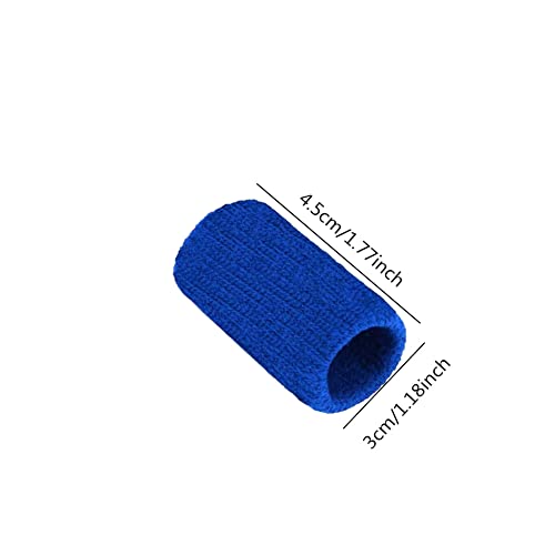 Honkenda 20 Pack Finger Sleeves Protectors for Basketball Tennis Baseball Badminton Volleyball, Sport Elastic Compression Splints Thumb Sleeves for Pain Relief Arthritis Trigger Finger (Blue Black)