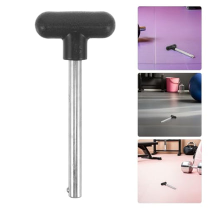 Toddmomy Weight Stack Pins with T-Shaped Handle, 3/8" Diameter 2pcs Heavy Duty Chromium-Plated Steel and 4" Locking Space, Enhanced Safety Locking for Home Gym for Cable Machines