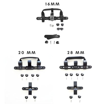 Vincita DIY Bike Pannier Hardware Kit Adjustable Mounting Rail & Hooks | Heavy-Duty Nylon 6 System to Convert Any Backpack or Tote for 16mm Rear Racks - size: Rack Diameter Up to 16mm