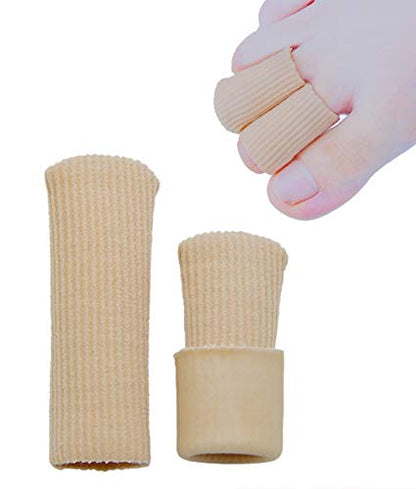 SOHLER 6 Packs Closed Toe Caps Finger Covers Sleeve Protectors, Elastic Fabric Lined with Soft Gel (Large 3/4"x 2-1/2") - size: Large 1"x 2-1/2"