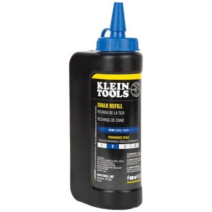 Klein Tools CHLK14B Marking Chalk Refill, High-Visibility Blue, 14-Ounce Squeeze Bottle, Water and Fade Resistant Chalk - color: Blue, style: Cartridge Refill