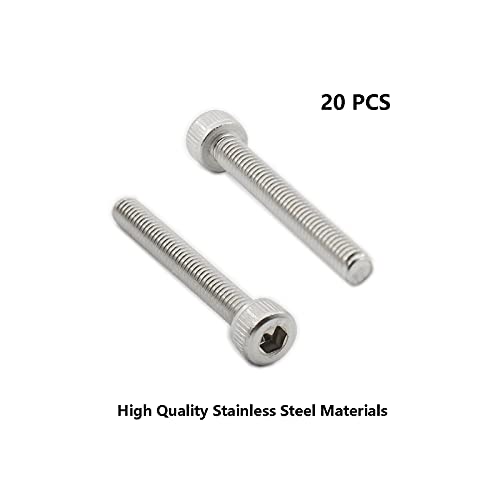 20 PCS Socket Head Cap Screws, TTZEZE 304 Stainless Steel Metric Machine Bolts Hex Socket Screw, Socket Drive Bright Finish Full Machine Threads for Shelf Chair Desk Install Repair (M4x10mm) - color: M4, size: 10mm