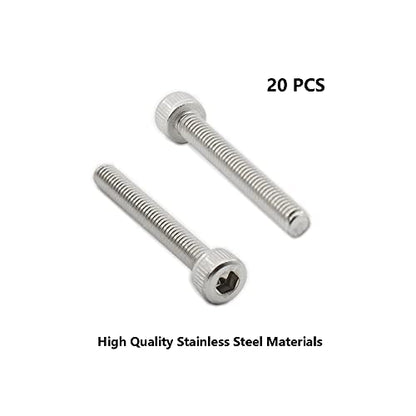 20 PCS Socket Head Cap Screws, TTZEZE 304 Stainless Steel Metric Machine Bolts Hex Socket Screw, Socket Drive Bright Finish Full Machine Threads for Shelf Chair Desk Install Repair (M4x10mm) - color: M4, size: 10mm