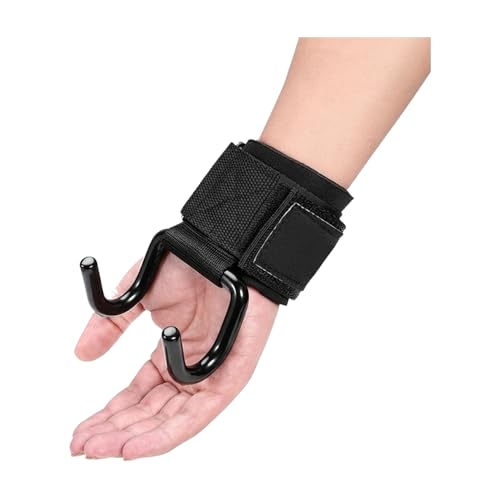 Weightlifting Lifting Strap for Deadlifts & Pull-Ups - Durable Polyester Wrist Wrap with Metal Clip (1 Pack, Black)