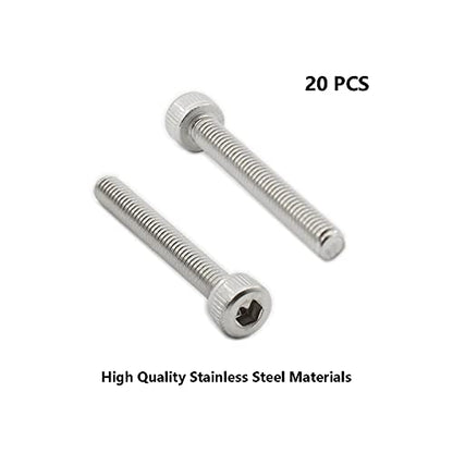 20 PCS Socket Head Cap Screws, TTZEZE 304 Stainless Steel Metric Machine Bolts Hex Socket Screw, Socket Drive Bright Finish Full Machine Threads for Shelf Chair Desk Install Repair (M4x16mm) - color: M4, size: 16mm