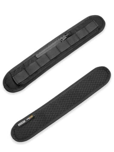 TACTICAL_GEEK TGBelt2 Shoulder Strap Pad, Shoulder Strap Cushion, Universal Replacement Pad with Zipper Pocket, Removable Backpack Strap Pad(Cordura-Black) - color: Cordura-black