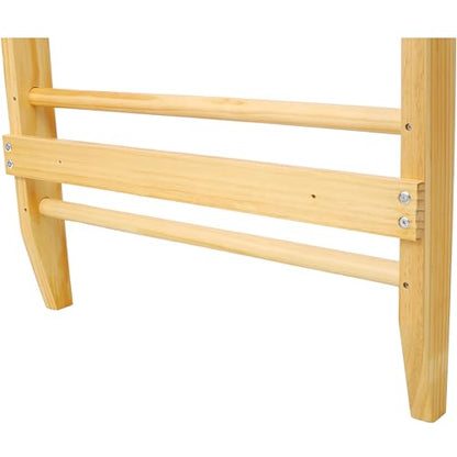 Gymnastics Wood Stall Bar, Multi-use Swedish Ladder- Wall Mounted Pull Up Bar-Physical Therapy for Stretching and Various Exercises,Indoor Home Gym Workout Yoga - size: 76.7 H