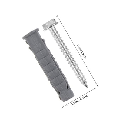Housoutil 6pcs Self-Tapping Carbon Steel Screws with 6pcs Plastic Drywall Anchors Expansion Wall Mounting Kit for LCD Tv Brackets and Air Conditioner Hangers, Versatile Hollow-wall Fasteners