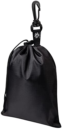 PALTERWEAR Drawstring Bag with Clip (6 x 8 Inch, 5-Pack, Black) Nylon Cinch and Ditty Pouch for Travel, Wardrobe and Outdoors - size: 6 x 8 inch