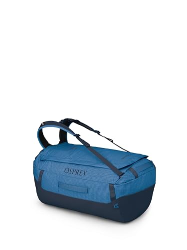 Osprey Transporter Lightweight Travel Duffel Bag - Extra Large Water Resistant Durable Gear Bag for Men and Women - color: Blue Flame/Nocturnal Blue, style: 65l