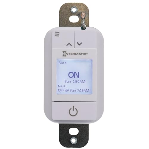 Intermatic ST700W Ascend 7-Day in-Wall Programmable Timer - Automatic Astronomic Control, Intuitive Setup - Modern Sleek Design, Automatic DST Adjustment, Versatile 42-Event Scheduling