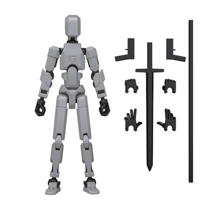 MerryXD T13 3D Action Figure,Assembly Completed Dummy Nova Titan Lucky 13 Action Figure 3D Printed Multi-Jointed Movable Toy Grey - color: Grey