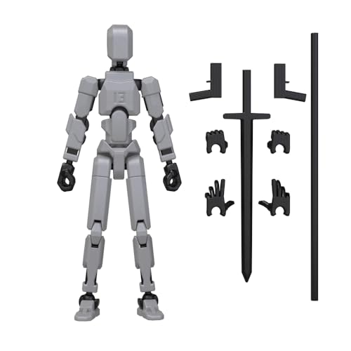 MerryXD T13 3D Action Figure,Assembly Completed Dummy Nova Titan Lucky 13 Action Figure 3D Printed Multi-Jointed Movable Toy Grey - color: Grey