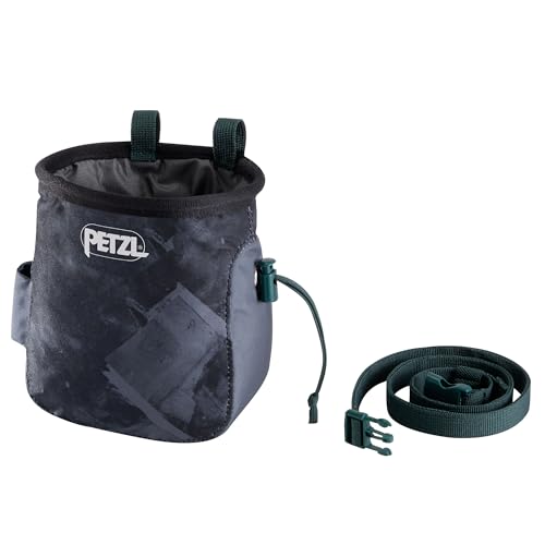 Petzl SAKA Climbing Chalk Bag | Ergonomic Chalk Pouch for Gym, Sport, & Trad Climbing - color: Dark Grey, size: Único
