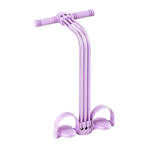Multifunction Tension Rope Six-Tube Elastic Tension Rope with Handles | Yoga Pedal Puller Stretch Band for Home Gym Yoga Workout Exercise Indoor Outdoor Strength Training Stretching Leg Arm Body A - color: Purple