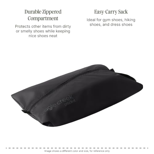 Eagle Creek Pack-It Reveal Shoe Sack - Breathable Shoe Storage Sack for Optimizing Luggage Space - Quick-Drying Material - Lightweight - Translucent Fabric - Washable - Ventilate - color: Storm Grey