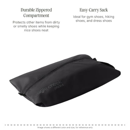 Eagle Creek Pack-It Reveal Shoe Sack - Breathable Shoe Storage Sack for Optimizing Luggage Space - Quick-Drying Material - Lightweight - Translucent Fabric - Washable - Ventilate - color: Storm Grey