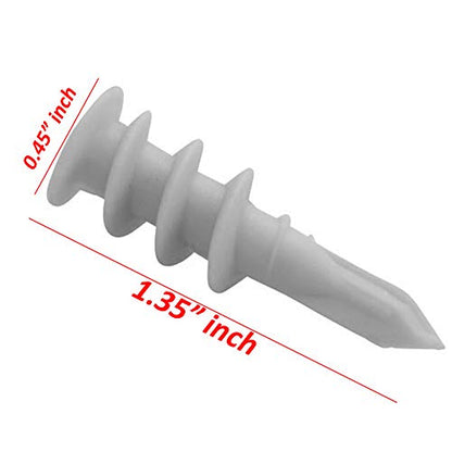Wideskall® Self Drilling Drywall Nylon Anchors Fit #6 - #8 Fastener Screws (Pack of 120) - style: Pack of 120
