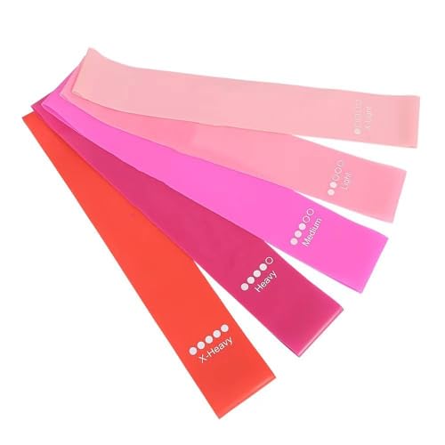 Cekaso Resistance Exercise Bands with 5 Resistance Levels for Strength Training and Physical Therapy, 5 vary - size: Peach
