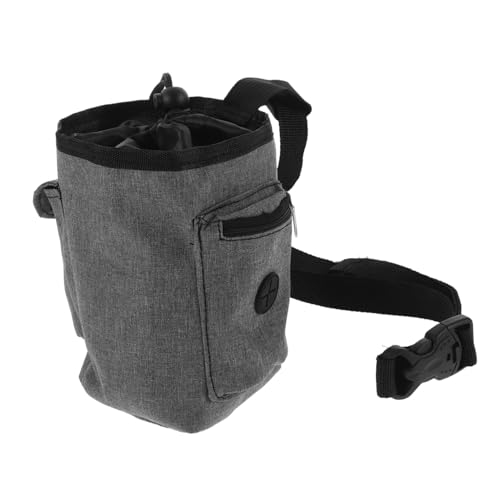 Generic Gray Climbing Chalk Bag with Zippered Pocket Slip Oxford Cloth Chalk Pouch for Rock Climbing Bouldering Hiking and Gym Workouts Grip Enhancer for Indoor and Outdoor Sports