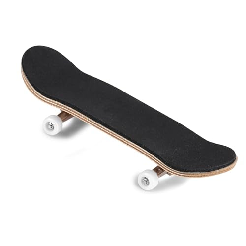 Ejoyous Finger Skateboard, 1Pcs Maple Wooden Alloy Fingerboard Skate Kit with Box Professional Mini Skateboards Reduce Pressure Kids Gifts (White) - color: White