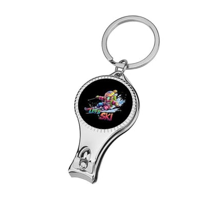 Ski Skiing Sports Nail Clipper with File Portable Metal Fingernail with Key Ring for Traveling Home Office