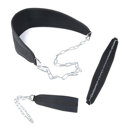 Dip Belt, 18.5x6 Inch Pull Up Belt with D-ring & 35" Chain, Strong Nylon Weighted Pull Up, Replacement Gym for Exercising, Bodybuilding, for Weighted Ups