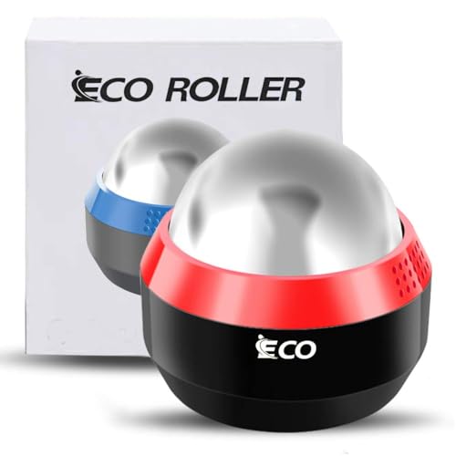 iECO Massage Ice Roller Ball Cold & Heat Therapy Plantar Fasciitis Roller | Alleviating Shoulder, Arms, Back, Legs, Calves or Muscle Tension, Perfect for Workouts Relaxation - color: Black+red, size: 1 Count (Pack of 1)