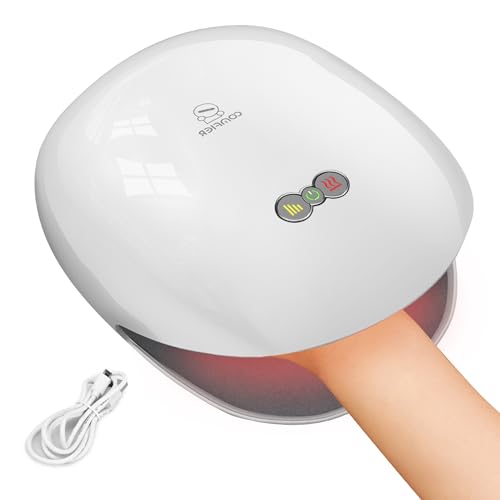 COMFIER Hand Massager for Arthritis and Carpal Tunnel,Wireless Hand Massager with Heat & Compression,3 Levels Heating,Rechargeable Massager Machine,Gifts for Women - color: Light White