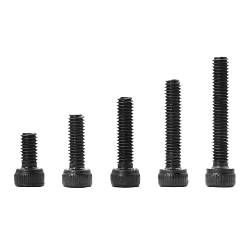 M4 x 8mm 12mm 16mm 20mm 25mm Hex Socket Head Cap Screws Bolts, 12.9 Grade Alloy Steel, Black Oxide Finish, Allen Hex Drive, Metric Machine Fully Threaded, Assortment Kit 100PCS - size: M4 x 8/12/16/20/25mm (100PCS)