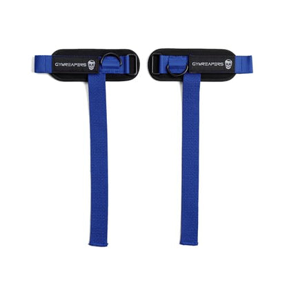 Gymreapers GripLink Lifting Straps – Heavy Duty D-Ring Weight Lifting Wrist Straps with Anti-Slip Silicone Grip Beads, Adjustable Support for Deadlifts, Powerlifting, Cable Machines & Gym Training - color: Electric Blue