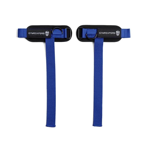 Gymreapers GripLink Lifting Straps – Heavy Duty D-Ring Weight Lifting Wrist Straps with Anti-Slip Silicone Grip Beads, Adjustable Support for Deadlifts, Powerlifting, Cable Machines & Gym Training - color: Electric Blue