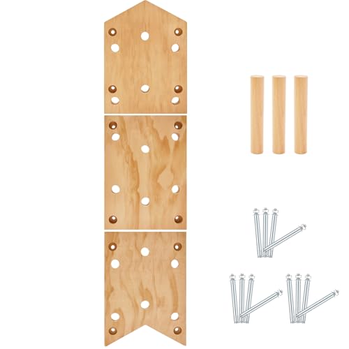 AceOrbit Climbing Pegboard 12‘'x48‘' Rock Climbing Board with Dowel Pegs 23 Holes Wall Mounted Ladder Fitness Cross Training for Rock Climbings Gift, Christmas Birthday Present for Climber