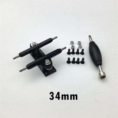 2pcs 34mm Fingerboard Trucks with Hanger and Base for Pro Finger Skateboard(Silver) - color: Silver