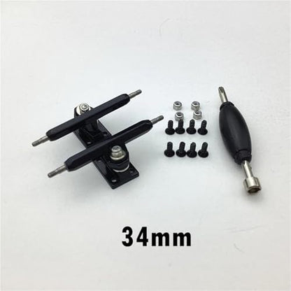 2pcs 34mm Fingerboard Trucks with Hanger and Base for Pro Finger Skateboard(Silver) - color: Silver