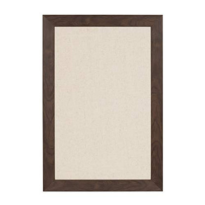 DesignOvation Beatrice Framed Linen Fabric Pinboard, 18x27, Walnut Brown - color: Walnut Brown, size: 18" x 1"