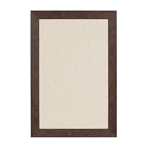 DesignOvation Beatrice Framed Linen Fabric Pinboard, 18x27, Walnut Brown - color: Walnut Brown, size: 18" x 1"