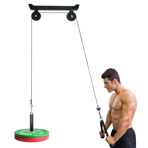 Luwint Ceiling Mount Fitness Pulley System, LAT Pulldown Attachments for DIY Home Gym Garage