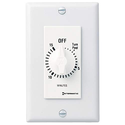 Intermatic FD15MWC 15-Minute Countdown Wall Timer for Fans and Lights, White - color: White, size: 15-Minute, style: Without Hold on Timer