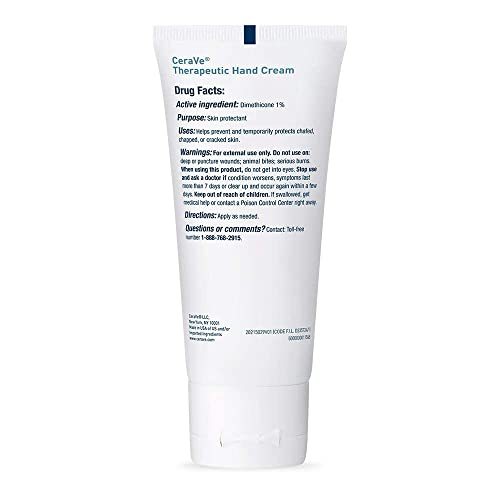 CeraVe Therapeutic Hand Cream for Dry Cracked Hands With Hyaluronic Acid and Niacinamide,Fragrance Free 3 Ounce,(Pack of 2) - size: 3 Ounce (Pack of 2)