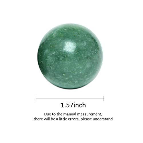 BRABUD 1.57in Marble Green Baoding Balls, Hand Exercise Massage Balls | Chinese Health Hand Balls, Stress Relieve, Therapy Balls, for Small Hands, with Box - size: 1.57 Inch (Pack of 2)