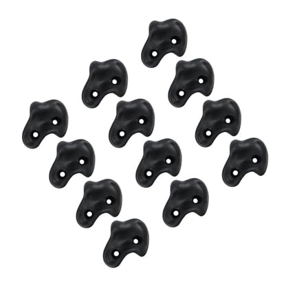 12Pcs Rock Climbing Wall Holds Set with Textured Grip Climbing Stone for Backyard Playgrounds Rock Wall - color: Black